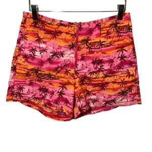 Catalina Vintage Tropical Swim Cover Beach Shorts Pink Medium